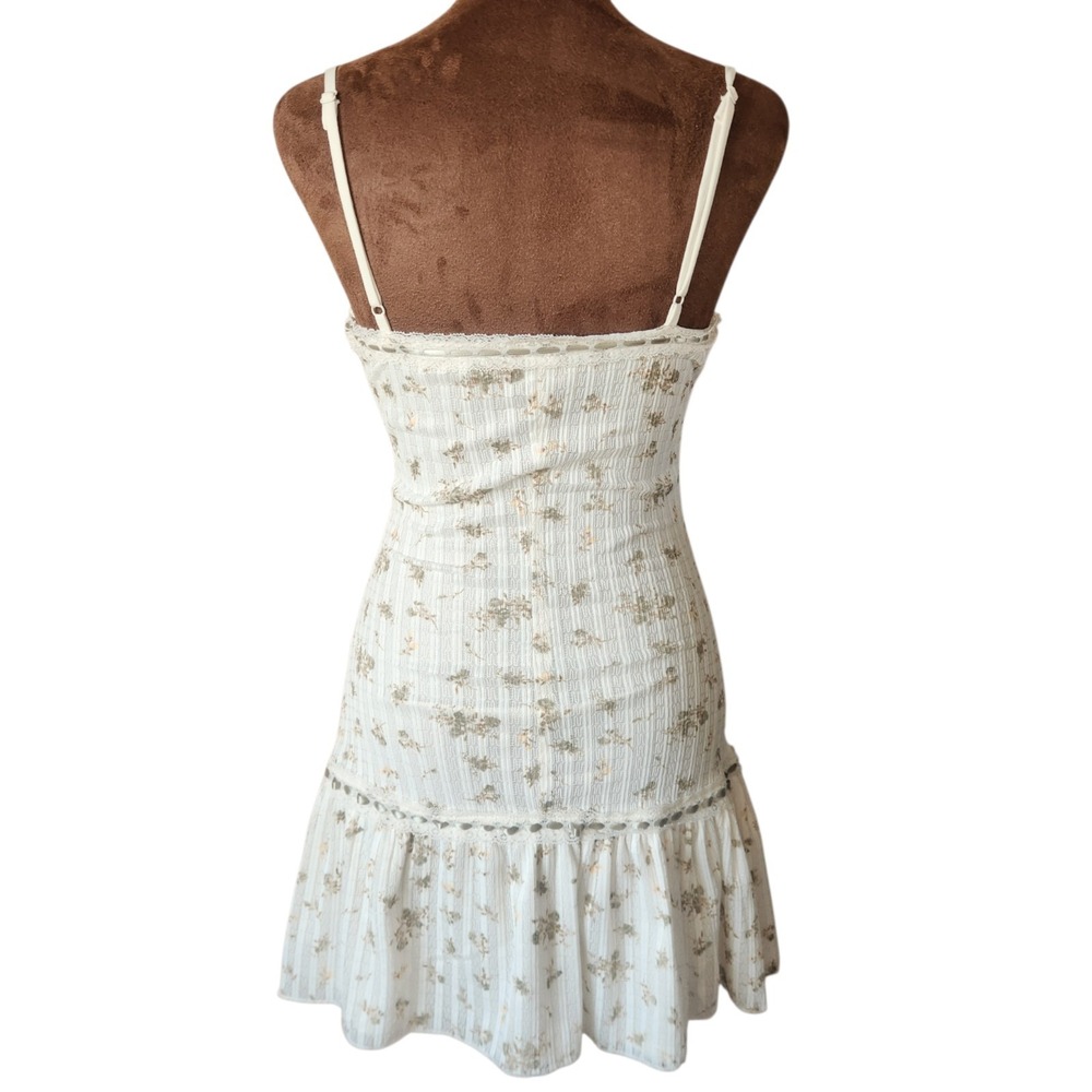 Women's Mini Dress Size XS Drop Waist Romantic Lace Floral Coastal Cowgirl - Picture 3 of 8